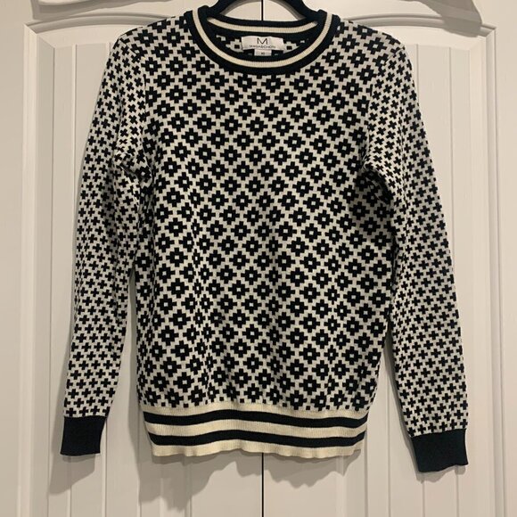 MAGASCHONI Blk & Ivory Ctn-Wl Blend Sweater Women's Sz XS - Picture 6 of 6